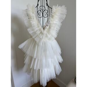 Betsey Johnson Cream Tiered Tulle Party Dress - NWT Small -Cocktail/Wedding